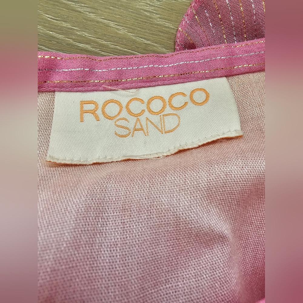 Rococo Sand Metallic Ombré Tiered Maxi Dress - Size Medium Rococo Sand - Picture 7 of 8
